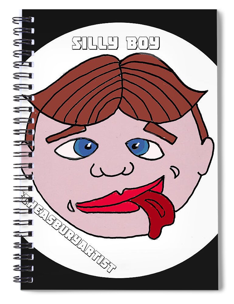 Tillie Spiral Notebook featuring the drawing Silly Boy by Patricia Arroyo