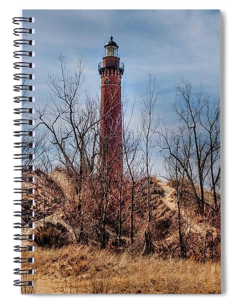 Northernmichigan Spiral Notebook featuring the photograph Silver Lake Lighthouse..... IMG_3937 HRes by Michael Thomas