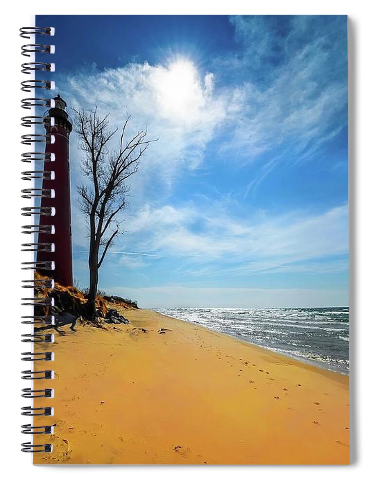 Northernmichigan Spiral Notebook featuring the photograph Silver Lake Lighthouse..... IMG_8835 HRes by Michael Thomas