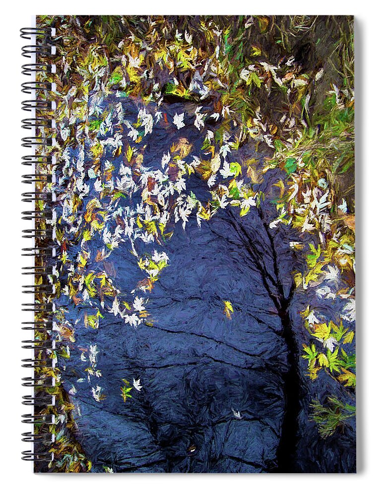 Silver Spiral Notebook featuring the photograph Silver Maple in Green by Wayne King