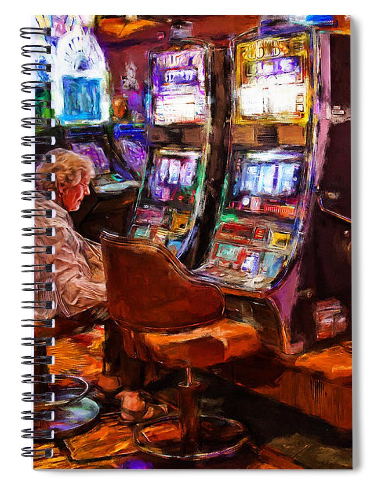 Silverton Casino Spiral Notebook featuring the mixed media Silverton Casino Gambling by Tatiana Travelways