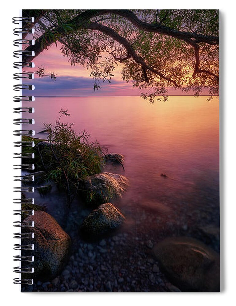 Lake Simcoe Spiral Notebook featuring the photograph Simcoe Sunset by Henry w Liu