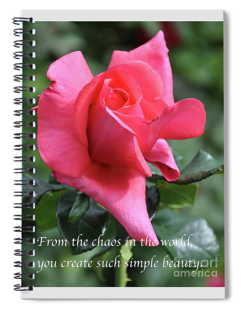 Rose Spiral Notebook featuring the digital art Simple Beauty by Kirt Tisdale