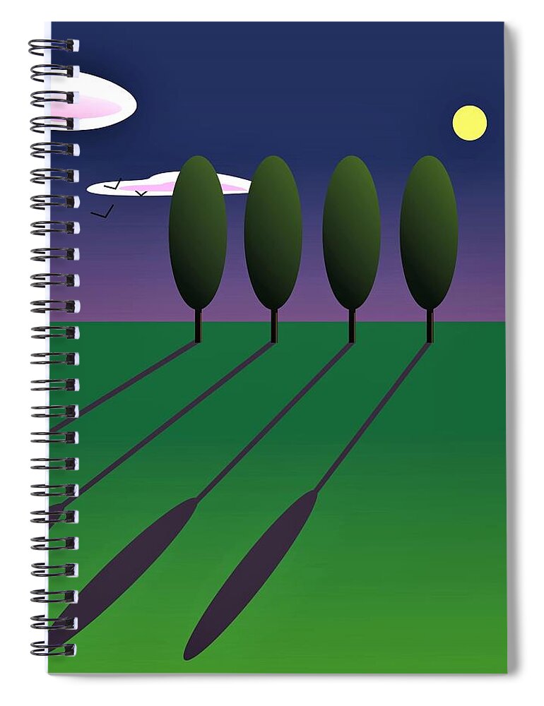 Landscape Spiral Notebook featuring the digital art Simple Landscape 1 by Fatline Graphic Art