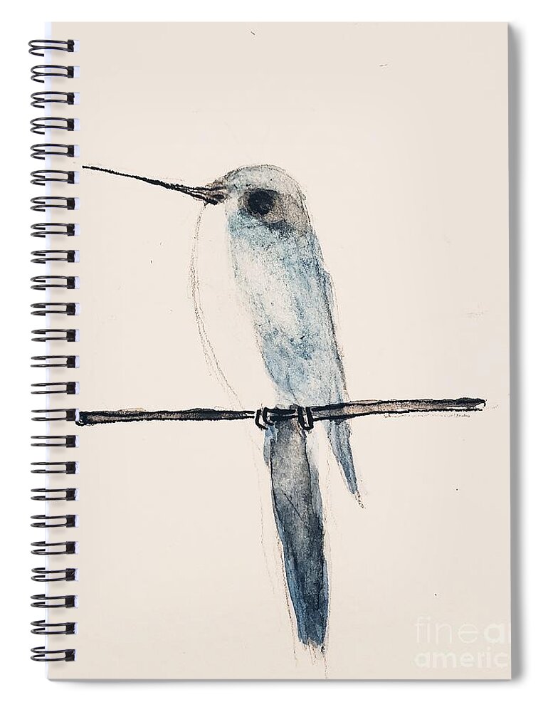  Spiral Notebook featuring the painting Simply Be Hummingbird by Margaret Welsh Willowsilk