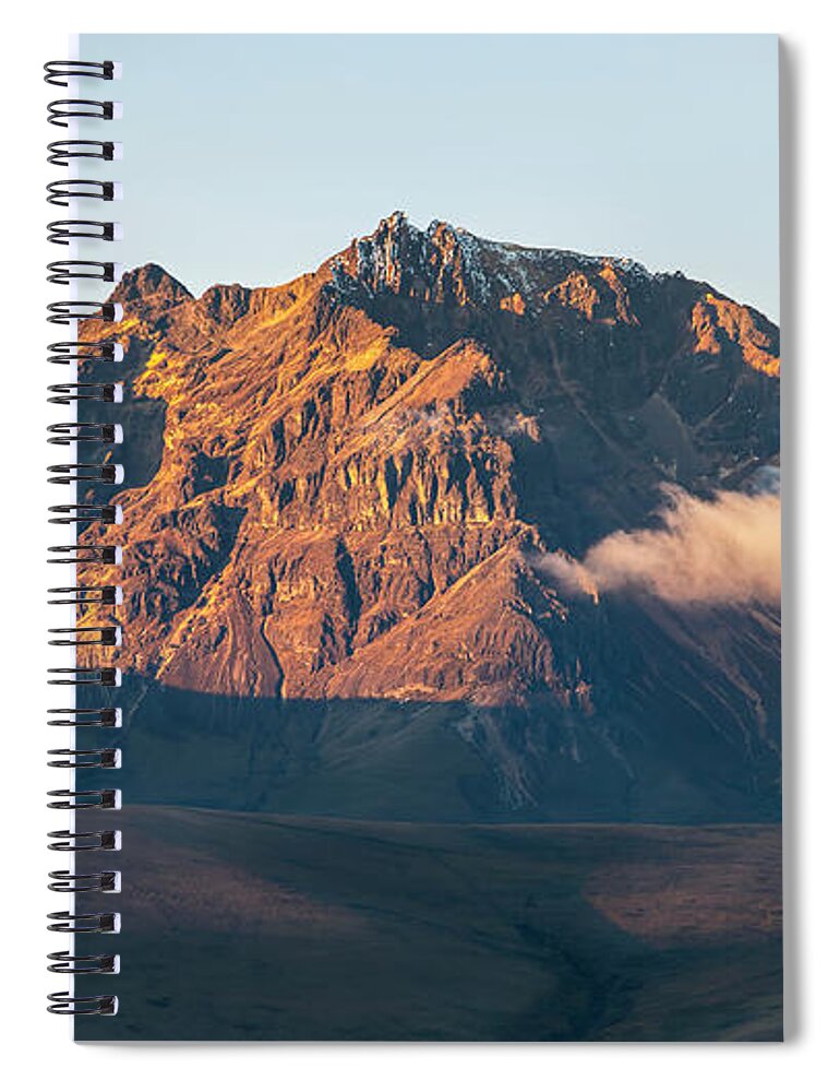 Andes Spiral Notebook featuring the photograph Sincholagua volcano at sunset by Henri Leduc