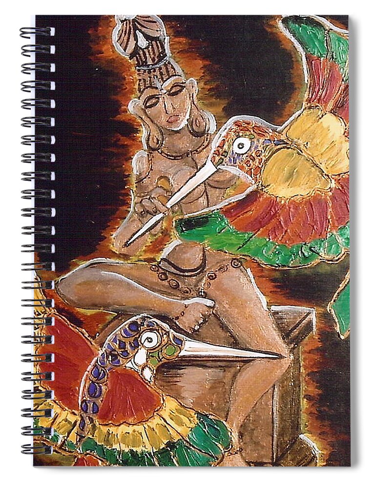  Spiral Notebook featuring the painting Singapore Spirit by Lorena Fernandez