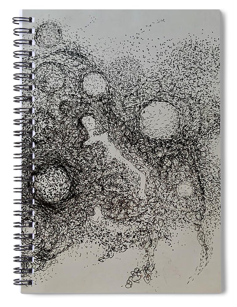 Dust Spiral Notebook featuring the drawing Singing Dust by Franci Hepburn