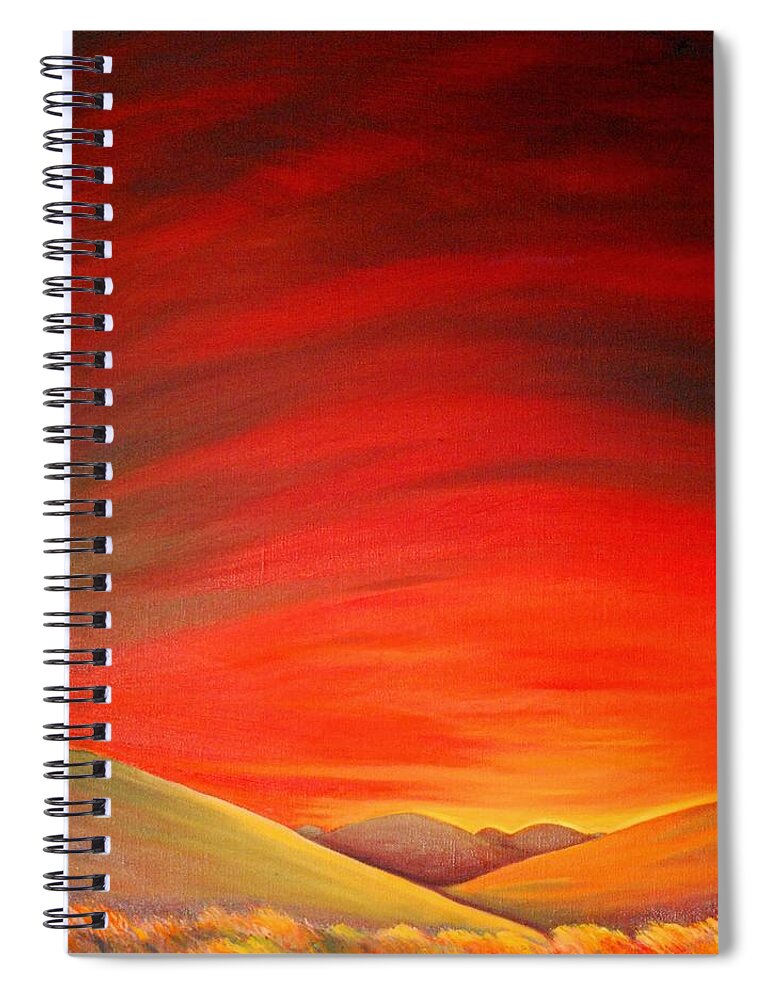 Sunrise Spiral Notebook featuring the painting Singing Sky by Franci Hepburn