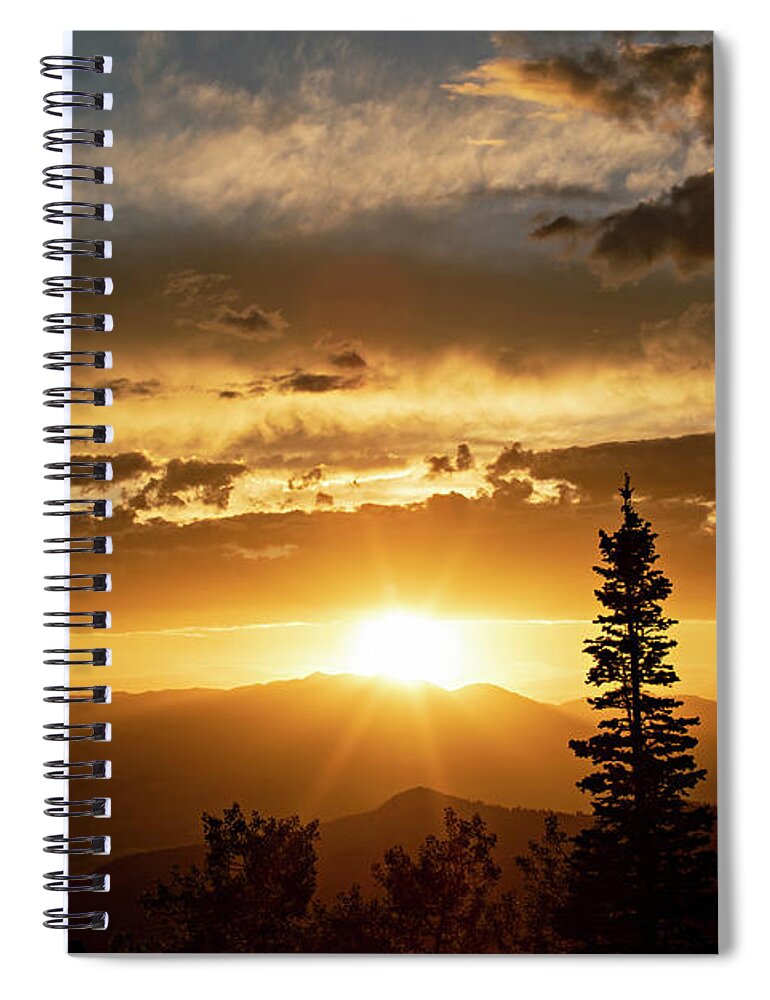Sunset Spiral Notebook featuring the photograph Single Tree Sunset by Wesley Aston