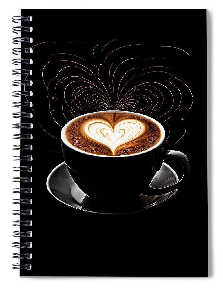 Coffee Spiral Notebook featuring the painting Sip Of Relaxation by Lourry Legarde