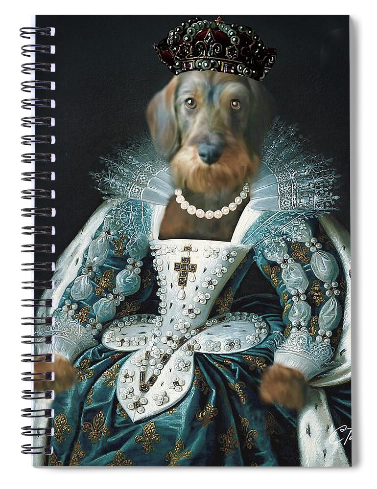 Pet Paintings Spiral Notebook featuring the digital art Sir Elton by Colleen Taylor