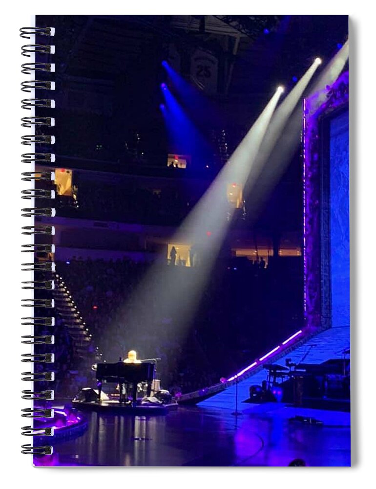 Elton Spiral Notebook featuring the photograph Sir Elton on Piano by Lee Darnell