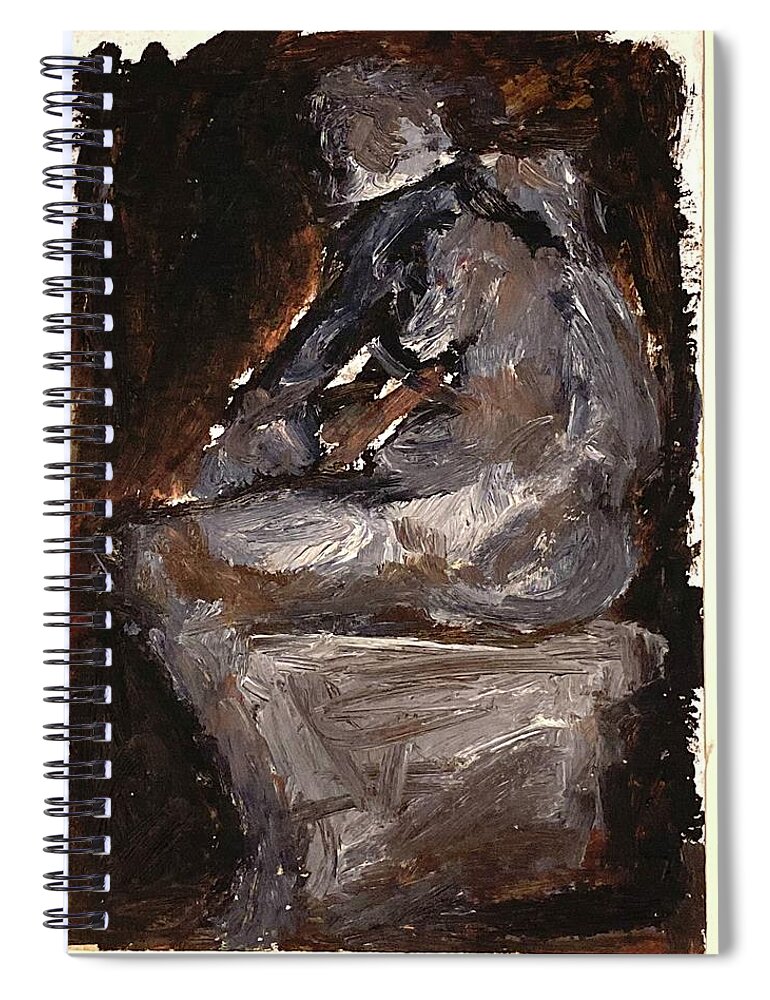 Act Spiral Notebook featuring the painting Sitting figure by David Euler