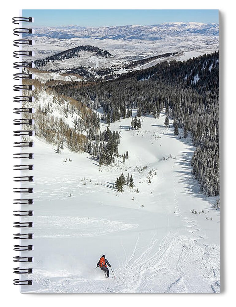 Utah Spiral Notebook featuring the photograph Skiing Park City Ridgeline - South Monitor by Brett Pelletier