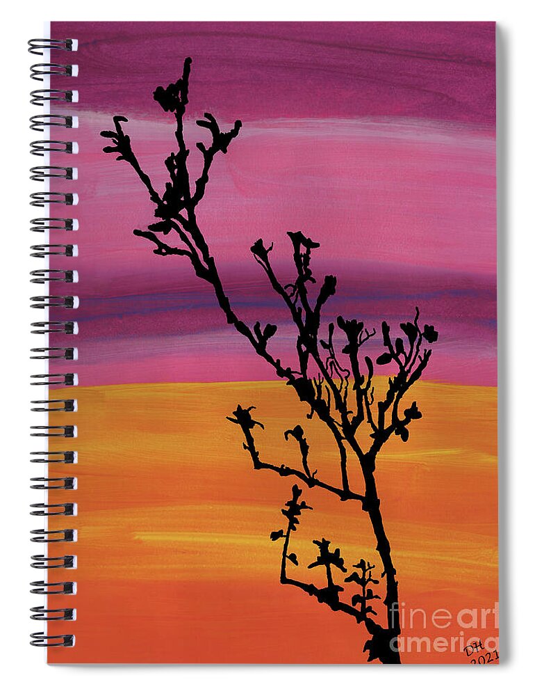 Sunset Spiral Notebook featuring the painting Sky At Twilight by D Hackett
