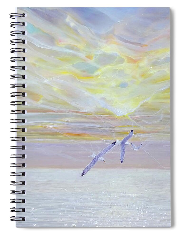 Sky Spiral Notebook featuring the painting Sky Born by Gill Bustamante