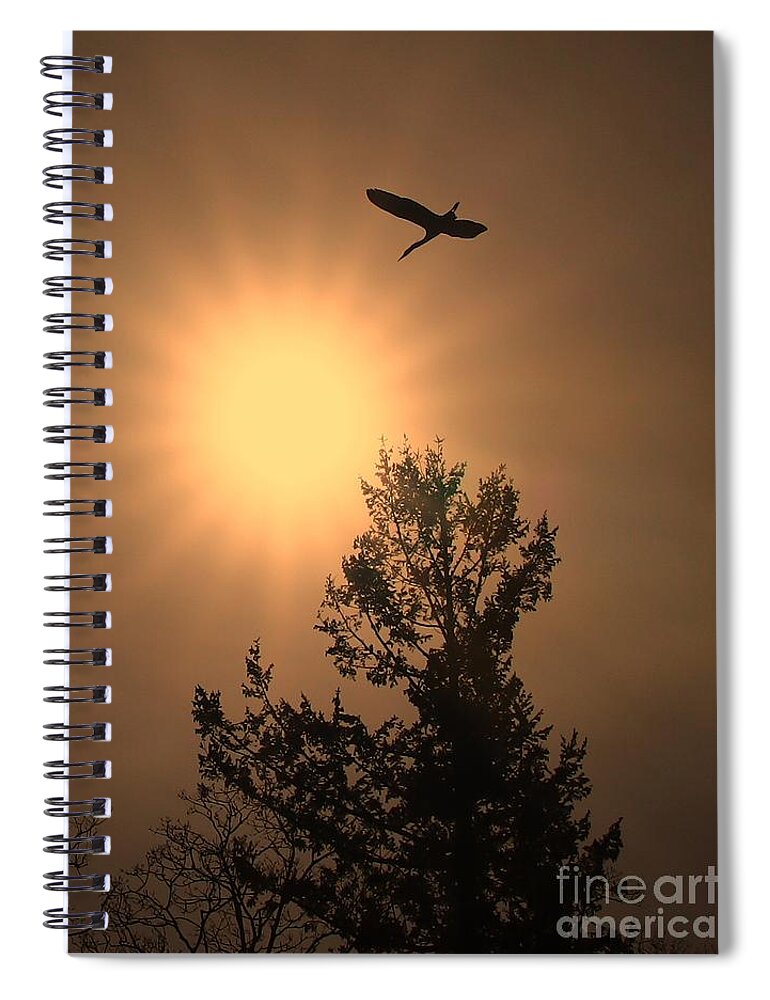 Herons Spiral Notebook featuring the photograph Skybird by Kimberly Furey