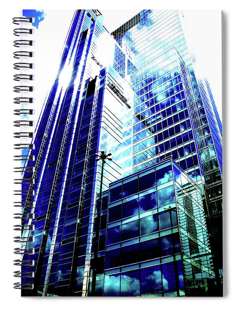 Skyscraper Spiral Notebook featuring the photograph Skyscraper In Clouds In Warsaw, Poland 7 by John Siest