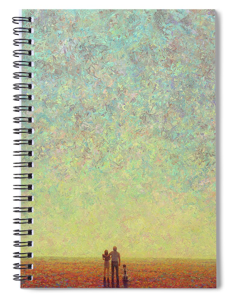 Sky Spiral Notebook featuring the painting Skywatching by James W Johnson