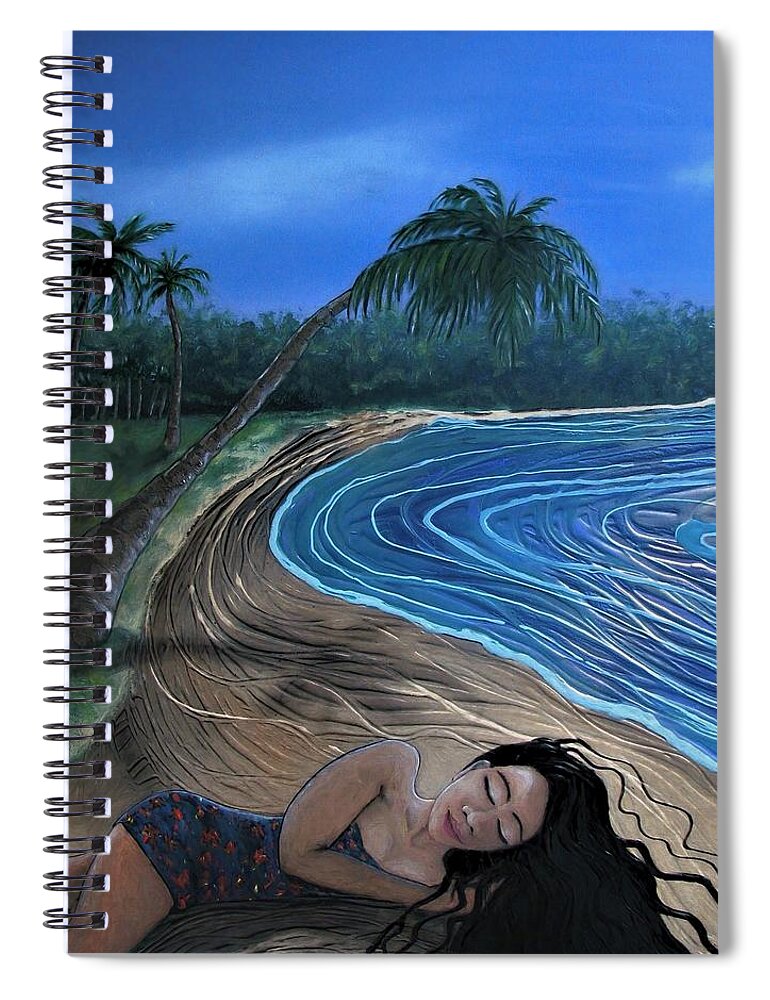 Sleeping Beauty Spiral Notebook featuring the painting Sleeping Beauty by Joan Stratton