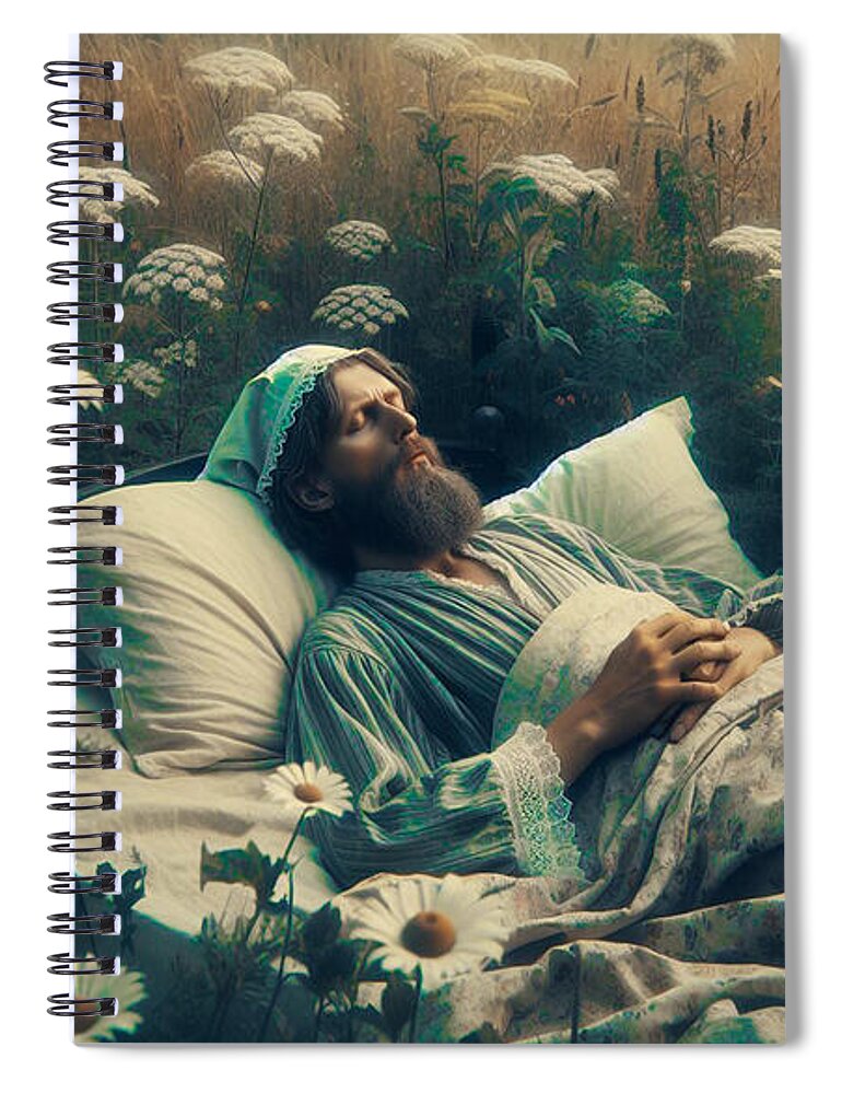 Man Spiral Notebook featuring the photograph Sleeping in a Field by Bill Cannon