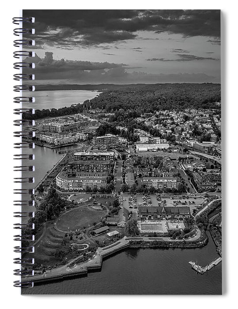 Tarrytown Spiral Notebook featuring the photograph Sleepy Hollow Tarrytown NY BW by Susan Candelario