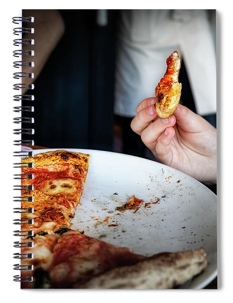 Bistro Spiral Notebook featuring the photograph Slice in Hand by Bill Chizek