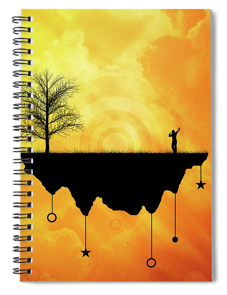 Surreal Spiral Notebook featuring the digital art Slice of Earth by Phil Perkins
