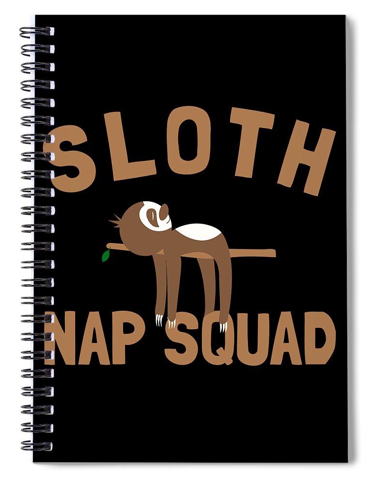 Funny Spiral Notebook featuring the digital art Sloth Nap Squad by Flippin Sweet Gear