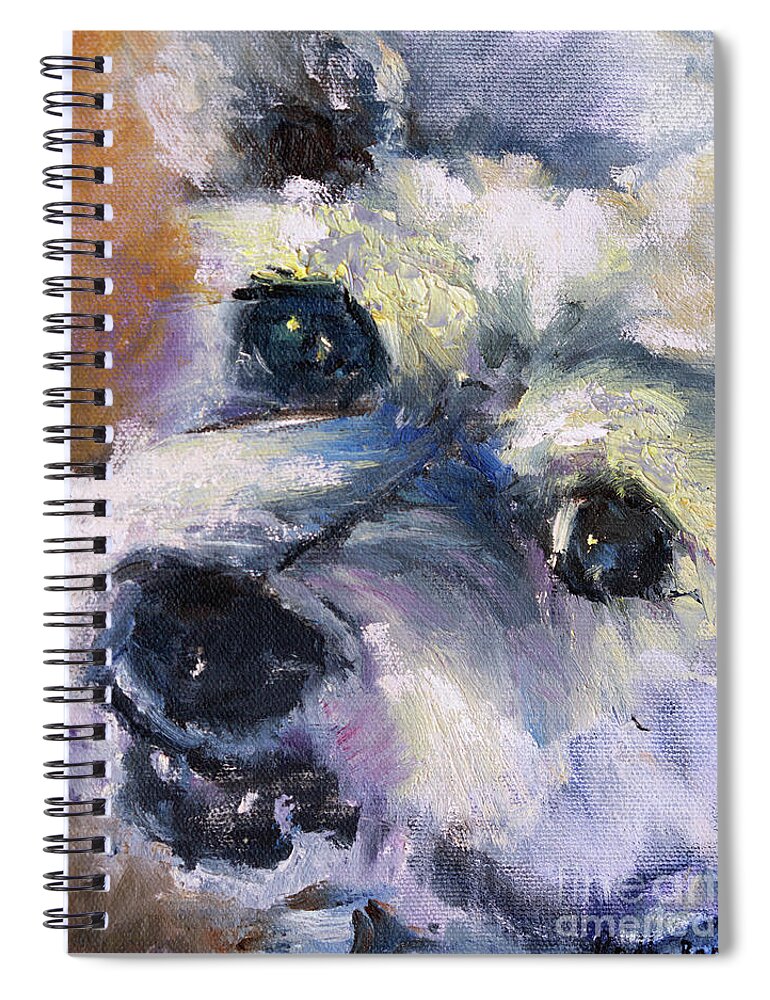 Dog Spiral Notebook featuring the painting Small And Mighty, Willie by Radha Rao
