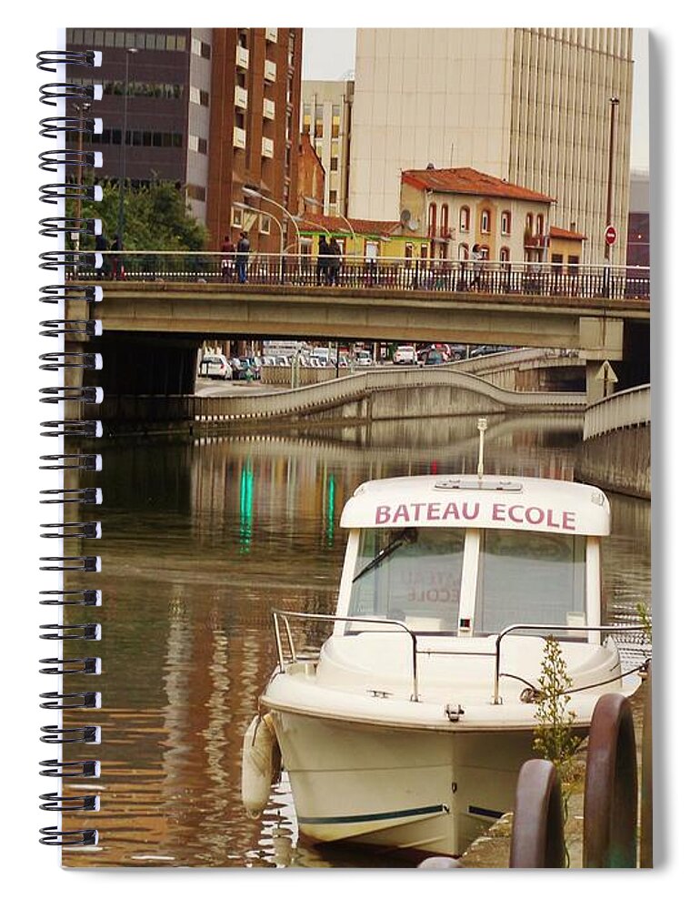  Spiral Notebook featuring the photograph Small Boat On Water by Aisha Isabelle