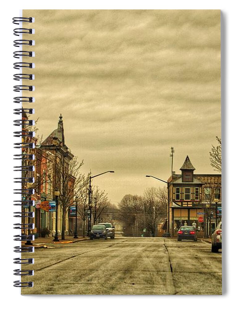 Algoma Wi Wis Wisconsin Door County Chicago New York Lighthouse Lighthouses Spiral Notebook featuring the photograph Small Town Evening by Windshield Photography
