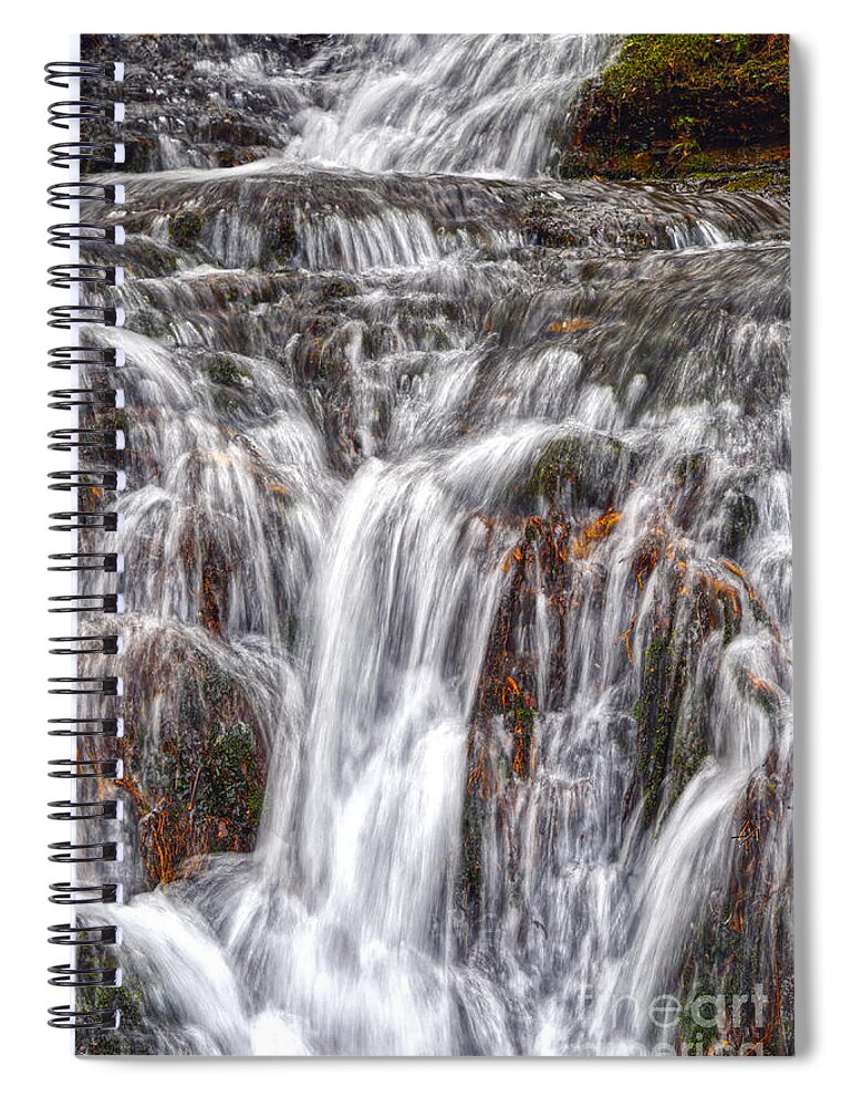 Waterfalls Spiral Notebook featuring the photograph Small Waterfalls 3 by Phil Perkins