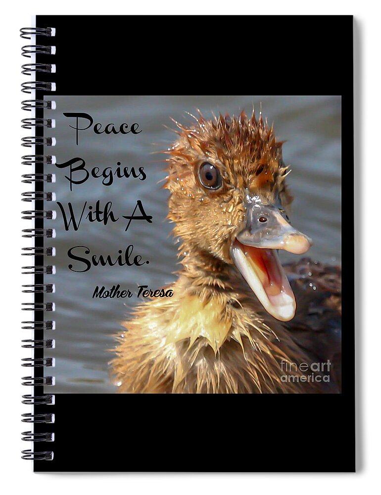Duckling Spiral Notebook featuring the photograph Smile by Joanne Carey