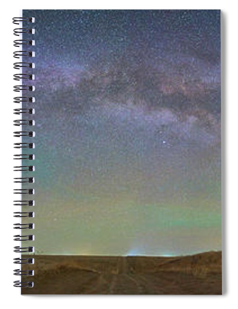Milky Way Pano Spiral Notebook featuring the photograph Smith House Pano by Darren White