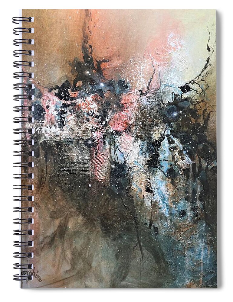 Abstract Spiral Notebook featuring the painting Smoke and Mirrors by Tom Shropshire