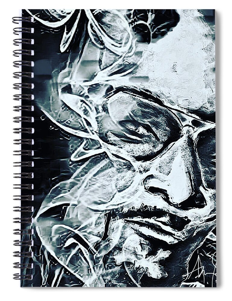  Spiral Notebook featuring the mixed media Smoke by Angie ONeal