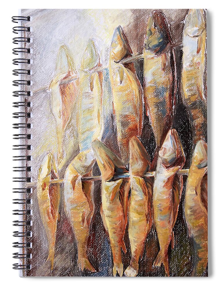 Trap Spiral Notebook featuring the pastel Smoked Fish by Barbara Pommerenke
