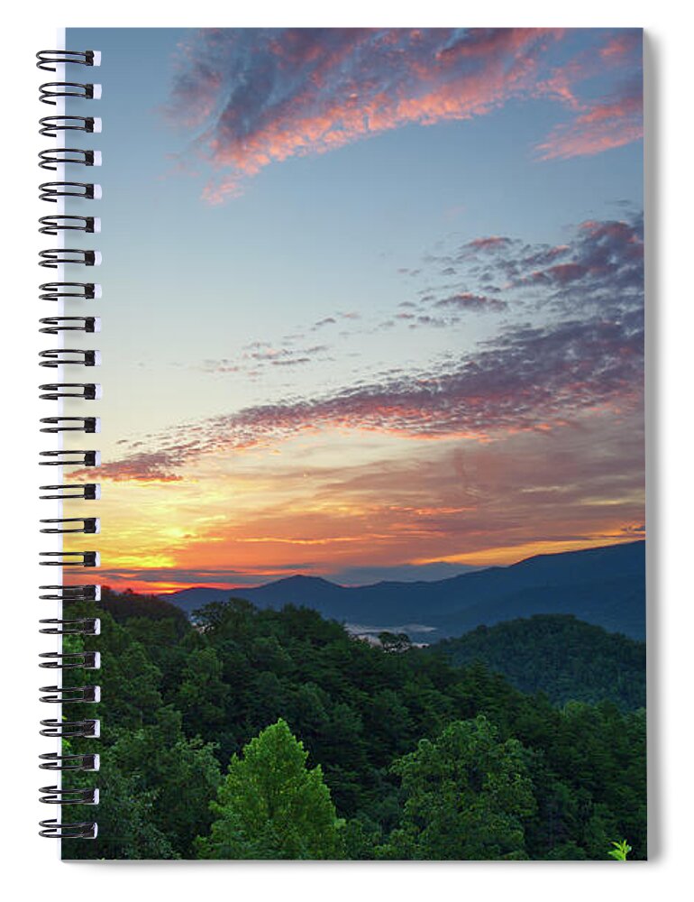 Foothills Parkway Spiral Notebook featuring the photograph Smoky Mountain Sunrise 7 by Phil Perkins