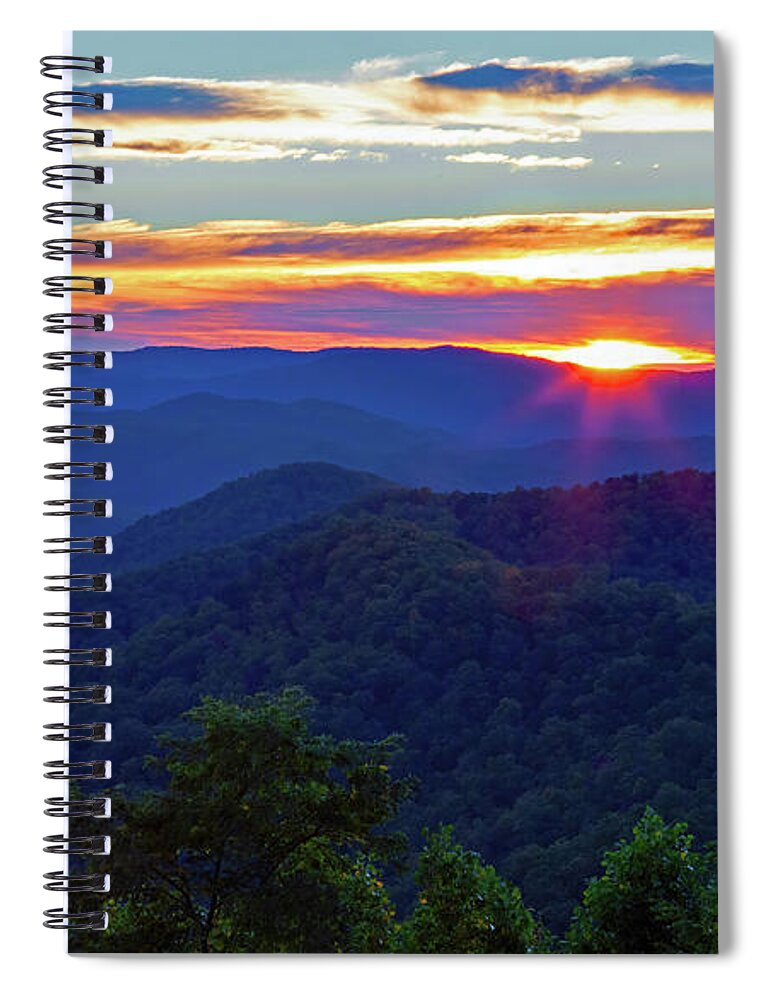 Sunset Spiral Notebook featuring the photograph Smoky Mountain Sunset by Gina Fitzhugh