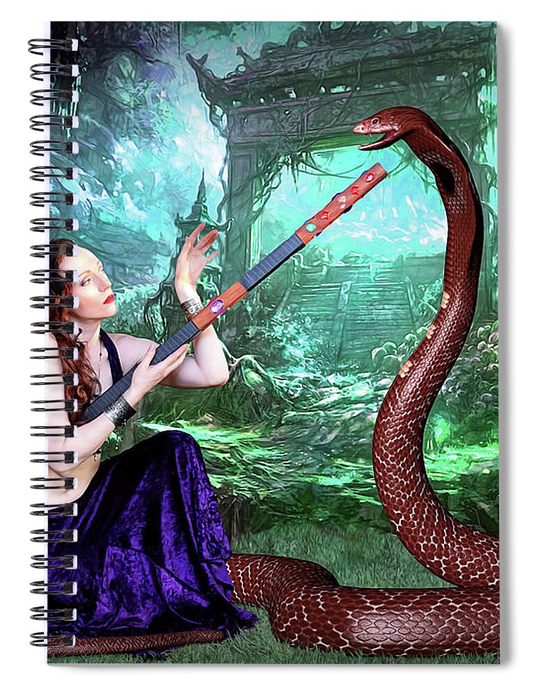  Sorceress Spiral Notebook featuring the photograph Snake Charmer by Jon Volden