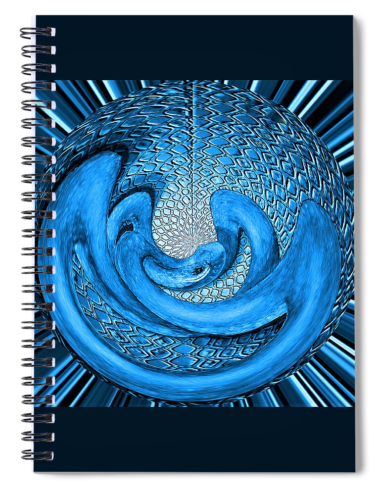Digital Wallart Spiral Notebook featuring the digital art Snake in an Egg by Ronald Mills