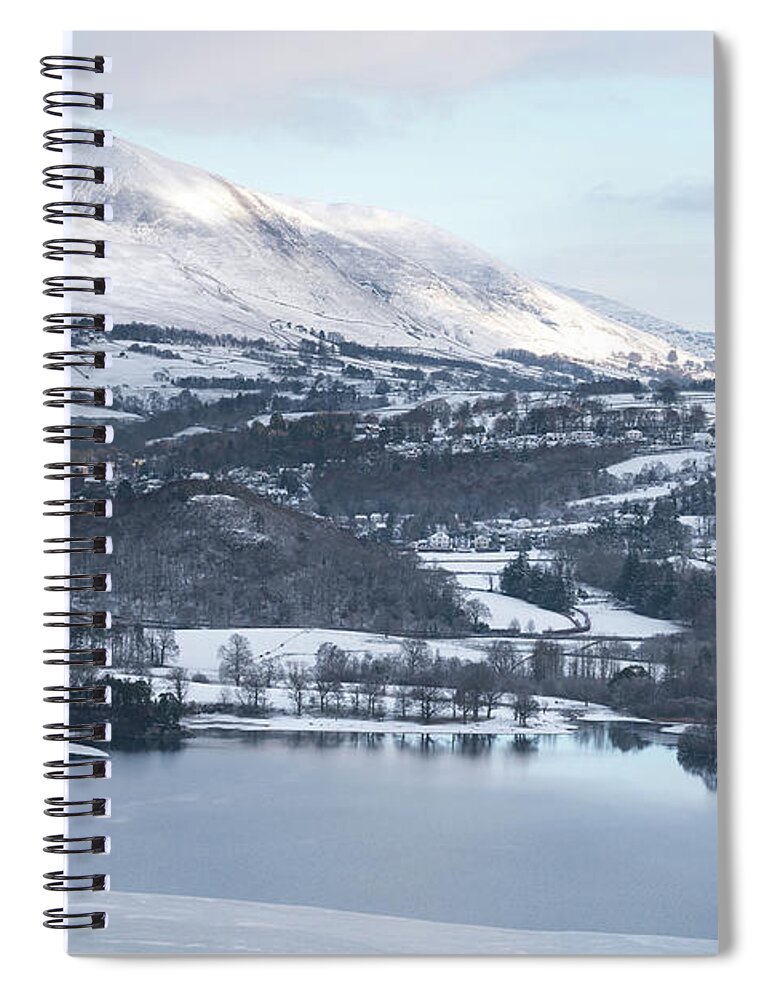 Photographer Spiral Notebook featuring the photograph Snow covered mountains, the Lake District by Perry Rodriguez