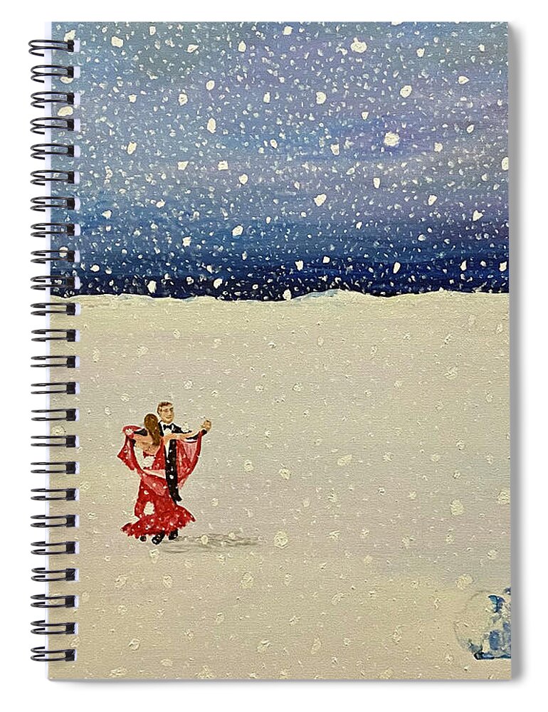 Snow Dancing Spiral Notebook featuring the painting Snow Dancing by Thomas Blood