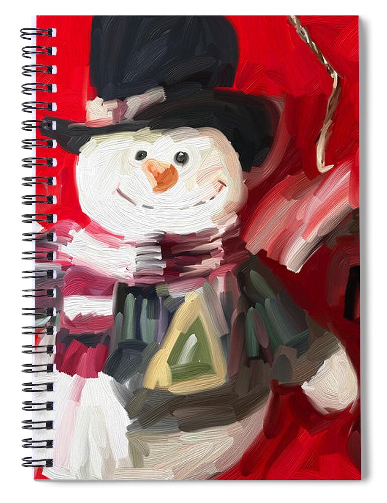 Snowman Christmas Ornament Art Spiral Notebook featuring the digital art Snowman Christmas Ornament Art by Patricia Awapara