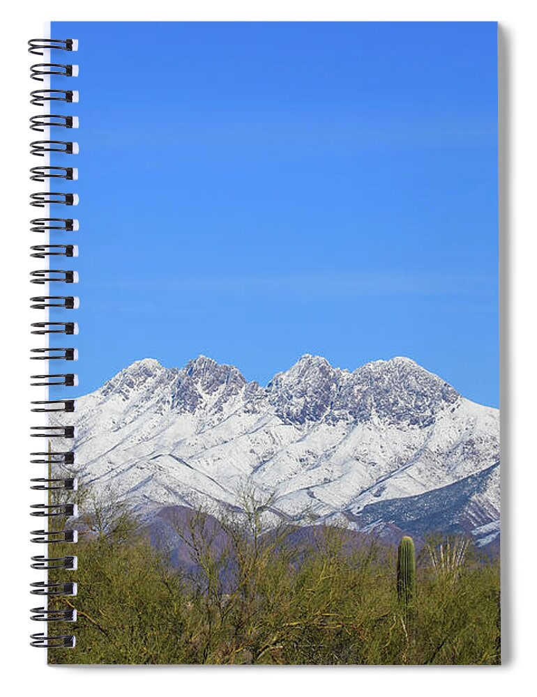 2021 Spiral Notebook featuring the photograph Snowy Four Peaks by Dawn Richards