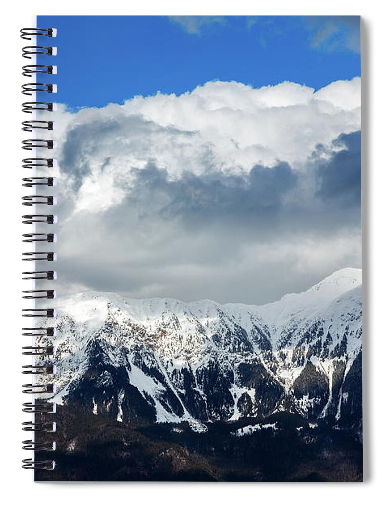 Mountain Spiral Notebook featuring the photograph Snowy mountains by Ian Middleton