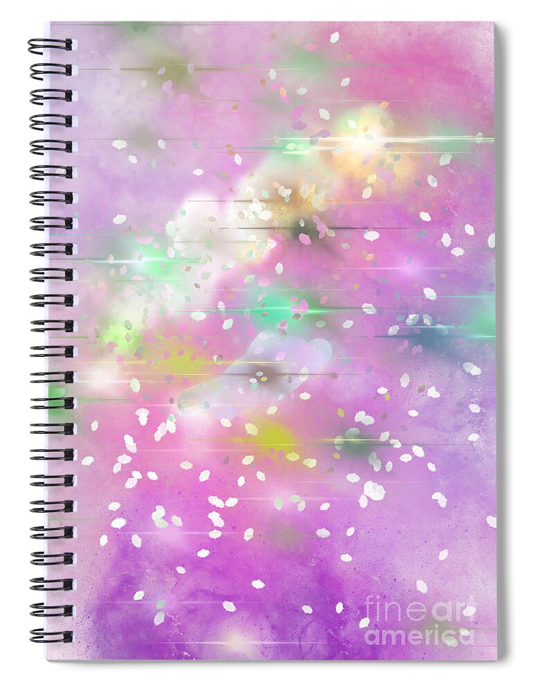 Pink Sky Spiral Notebook featuring the digital art Snowy Pink Sky #1 by Zotshee Zotshee