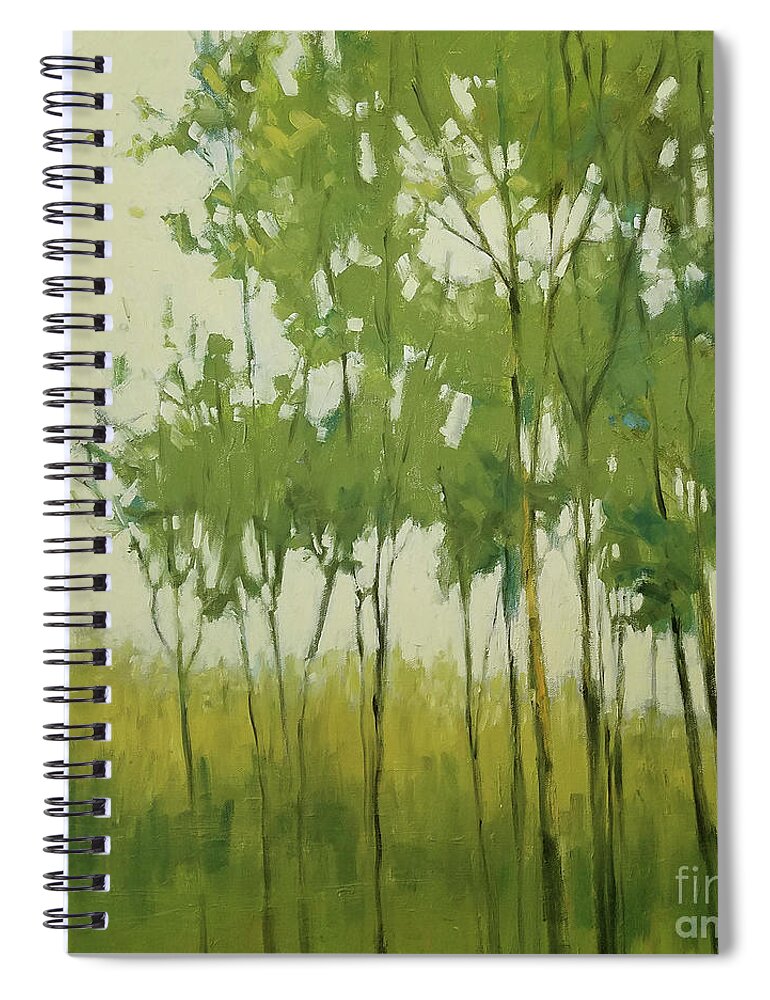 Tree Spiral Notebook featuring the painting So Tall by Mary Hubley